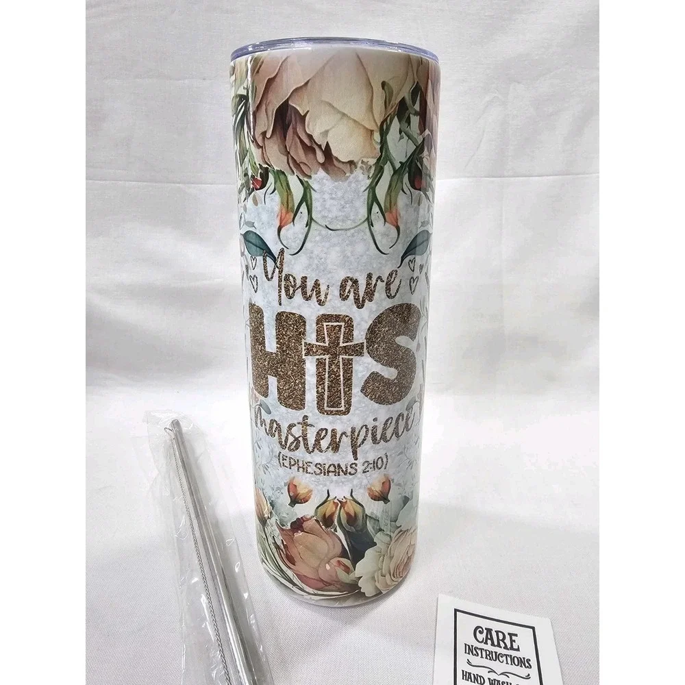 You Are His Masterpiece Ephesians 2:10 20oz Stainless Steel Skinny Tumbler